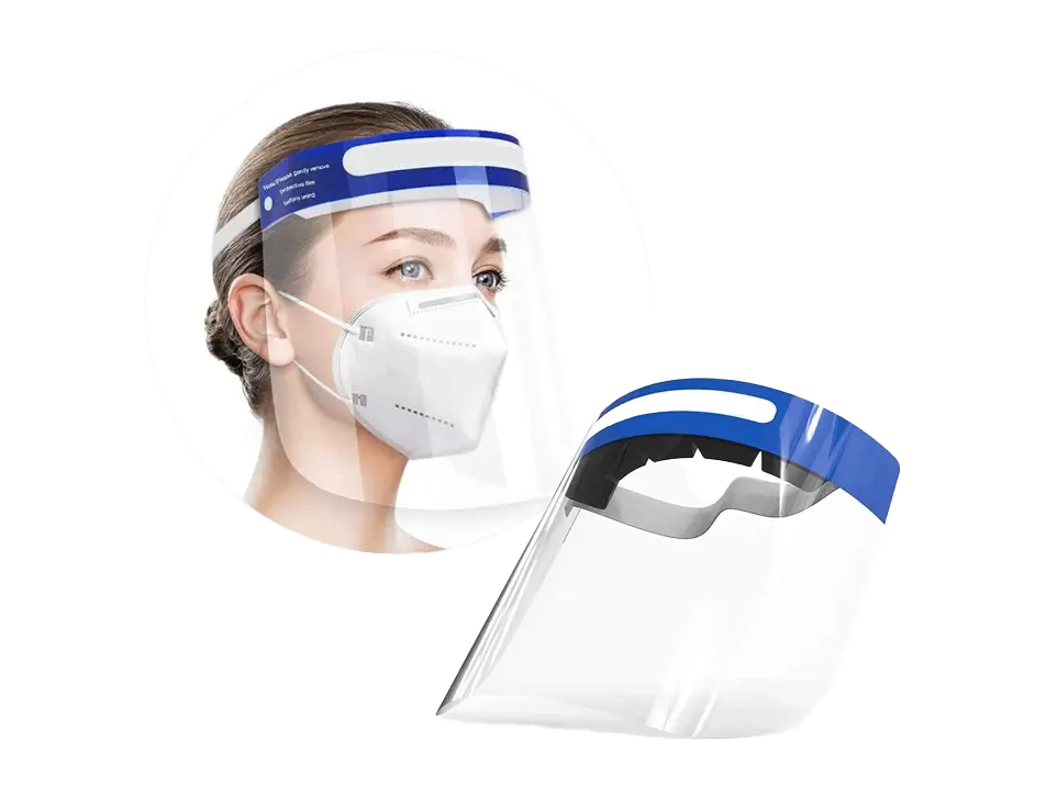 Ansiktsvisir och munskydd som del i en beredskapslösning på ett äldreboende